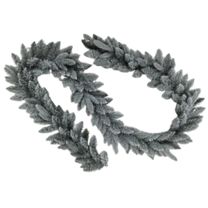 9 ft Unlit Flocked Noble Fir Garland
