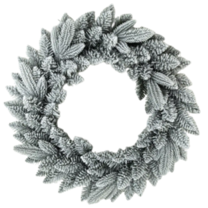 24 in Unlit Flocked Noble Fir Wreath
