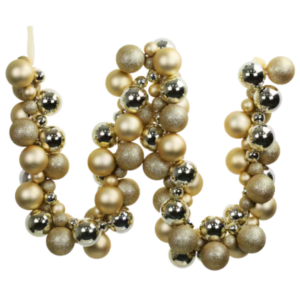 6 ft Gold Ball Ornament Garland